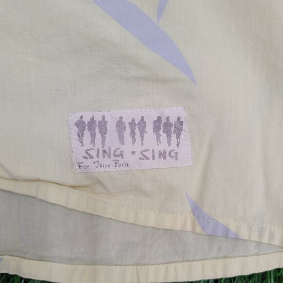 Vintage Sing-Sing Floral Button-Up Shirt XL Baggy Yellow Aloha Hawaiian USA Made - Picture 4 of 13